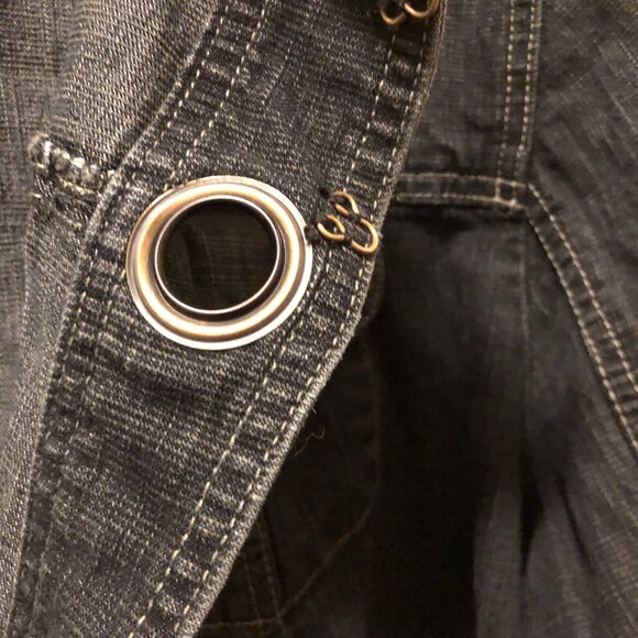 A.M.I. Women's 3X Dark Wash Denim Jacket Grommets 3/4 Sleeve - Picture 2 of 11